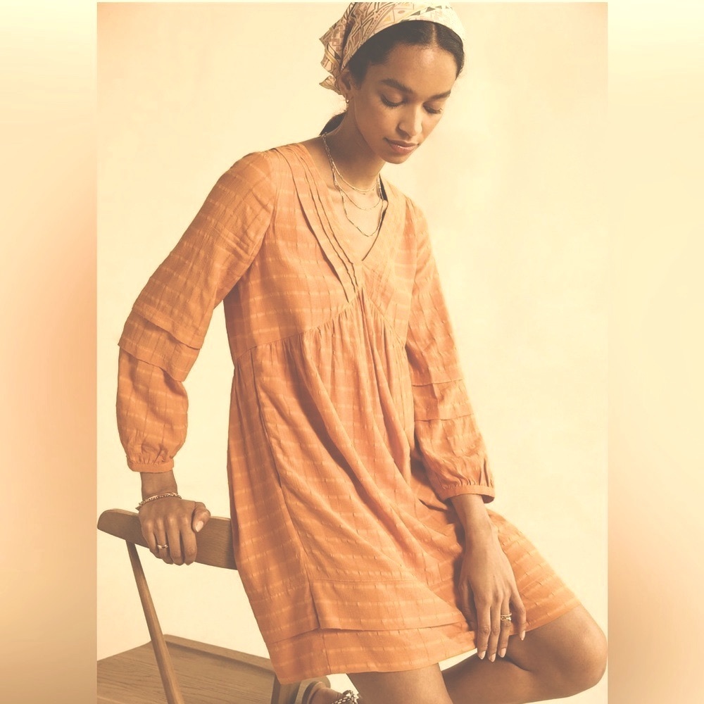 Anthropologie Maeve Pintuck Collar Dress